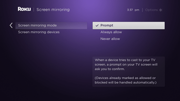 How to unlock Roku TV by Screen mirroring - step 3