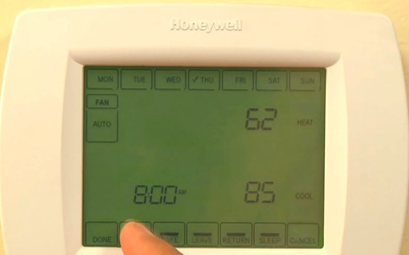 turn off schedule honeywell visionpro thermostat step 4