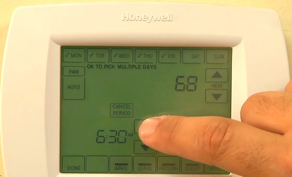 turn off schedule honeywell visionpro thermostat step 6