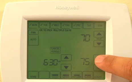turn off schedule honeywell visionpro thermostat step 7