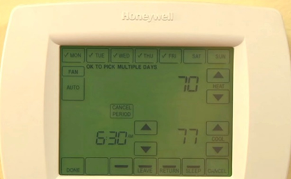 turn off schedule honeywell visionpro thermostat step 8